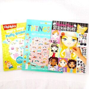 (3) Pack Bundle Travel Children's Books Activities Stickers